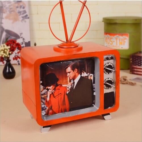 D retro TV model Cafe clothing store decor decoration display props old iron crafts