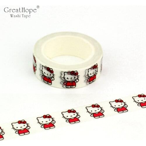 1PC Decorative Cartoon Kitten Washi Tape DIY Scrapbooking Planner Masking Tape School Office Supply Japanese Stationery