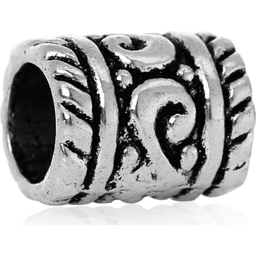 DoreenBeads 50PCs Ornate Carved Tube Spacers Beads 6x8mm (B00790), yiwu