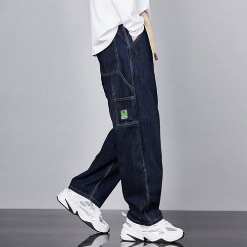 Men Jeans Wide Leg Denim Pant Loose Straight Baggy Mens Jeans Streetwear Skateboard Pants S-3XL Neutral Trousers Hip Hop Casual