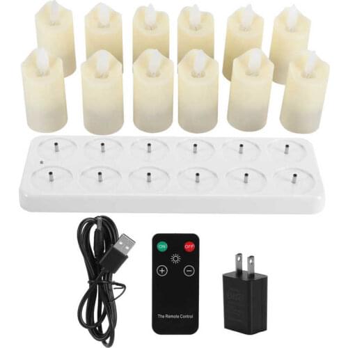 Electric Candle Light Wedding Decoration Simulation Flameless Candles Set with Remote Control US 100-240V