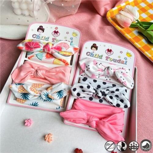 Bowknot Cotton Baby Headband For Children 1-4 Year Rabbit Ear Headband 2020 Elastic Knot Headbands Fashion Hair Accessories