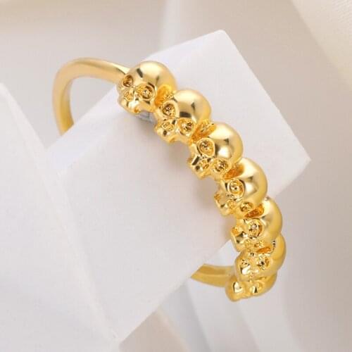 Punk Skeleton Skulls Ring For Women Female Girls Cool Vintage Fashion Gold Fashion Stainless Steel Rings Boho Chic Jewelry Gift