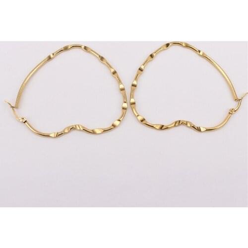 Oversized heart exaggerated earrings 60mm 65mm Coil earrings Fine polished Retail or wholesale Hoop earrings 2021 trend LH1025