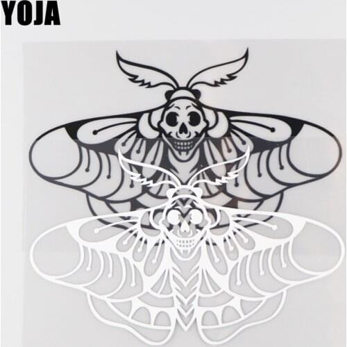 YOJA 15.7×9.8CM Fashion Moth Pattern Cartoon Animals Vinyl Decal Car Stickers Black/Silver 19C-0120