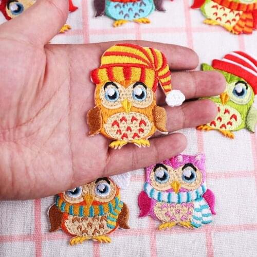 Cartoon cute Owl Patch Iron On Cartoon Patches For Clothing Cheap Sewing Embroidery Patches For Kids Clothes Appliques