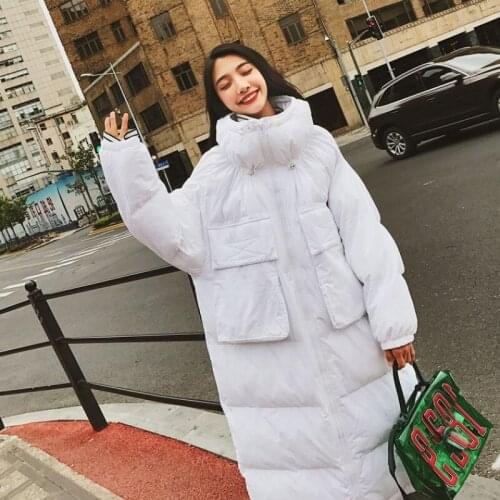 2020 Winter New Jacket Korean Style Quilted Cotton Cloth Mid-Length over-the-Knee down Cotton-Padded Jacket Slim Thicken