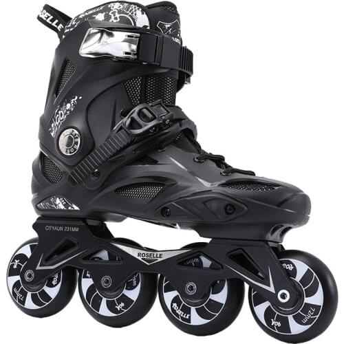 Original ROSELLE Slalom FSK Inline Skates Shoes for Adult Street FSK Skating Show 90A PU Wheel ABEC9 Bearing Alloy Base Sneakers