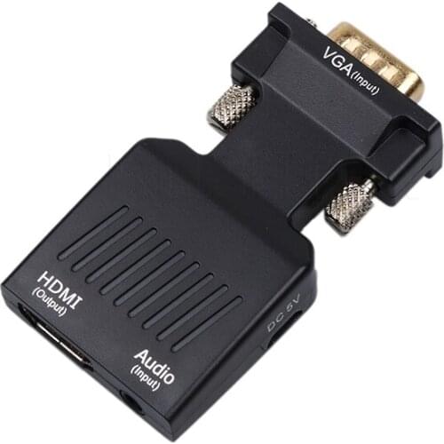 HD VGA to HDMI compatible adapter with audio adapter cable 1080P audio output converter for HDTV display projector PC laptop