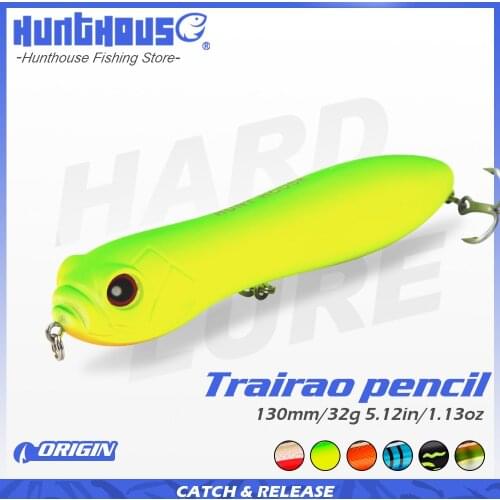 Hunthouse topwater pencil fishing lure 130mm 32g traitao top water dog bait long casting lures for fishing pike bass