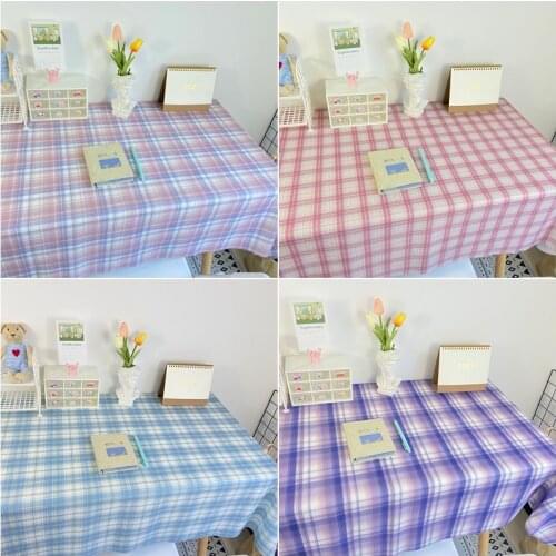 Plaid Tablecloth Nordic Rectangular Table Cloth Solid Color Dining Desk Cover Dustproof Furniture Protector Picnic Cloth