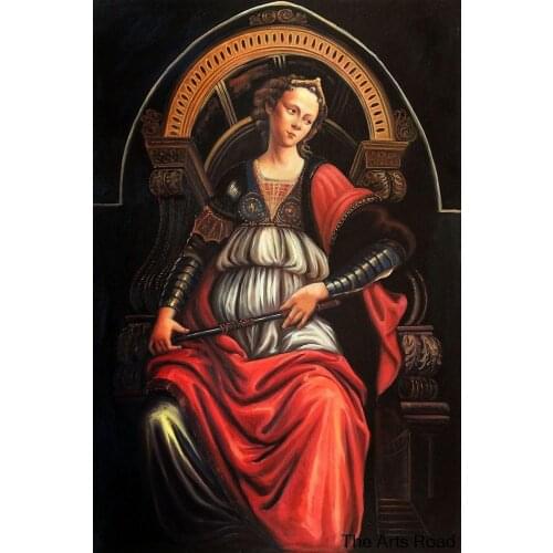 Hand-painted Portrait Oil Painting for Living Room Fortitude by Sandro Botticelli Canvas Art Picture Frameless