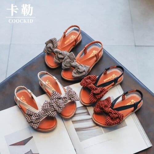 Girls' Sandals, Summer New Style Bow-Knot Roman Shoes, Soft-Soled Fashion Beach Shoes
