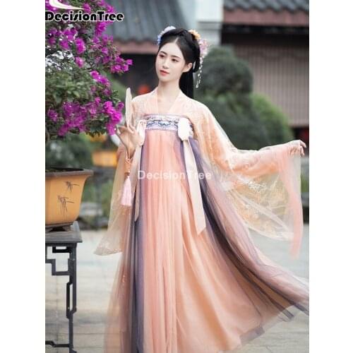 2021 chinese traditional fairy hanfu dress women ancient princess han dynasty palace dance folk costume hanfu princess dress
