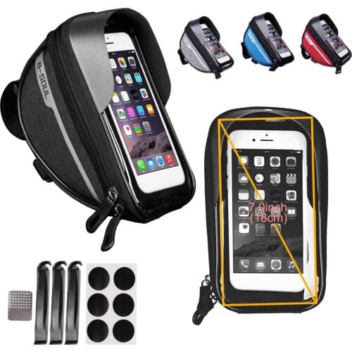 Hot Bicycle Front Frame Touch Screen Waterproof Phone Bag MTB Top Tube Pannier Rainproof Smartphone GPS Touch Screen Case Holder