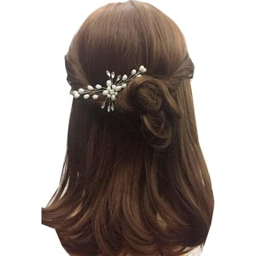 Gold Wedding Hair Pins Simulated Pearl Flower Bridal Hairpins Bridesmaid Hair Clips Women Hair Jewelry Accessories