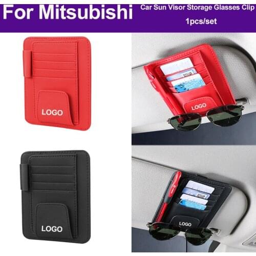 1PCS Card Holder Auto Sunglasses Case Storage Pen Clip Card Stand for Lancer 10 9 EX Eclipse Galant Outlander Car Styling