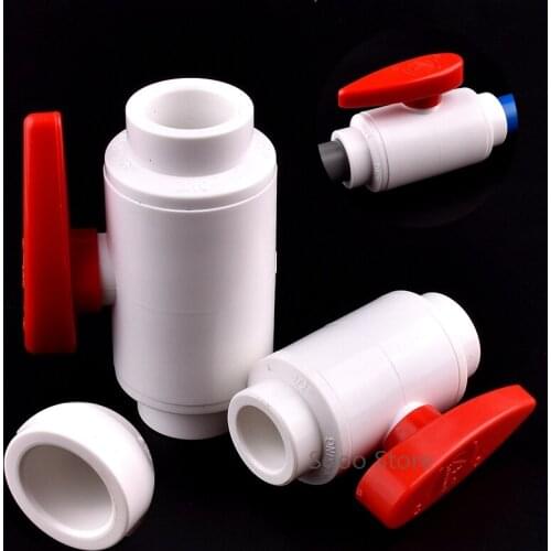 2~10pcs I.D 20/25/32/40/50mm White PVC Valve Fish Tank Aquarium UPVC Valve Garden Irrigation Water Pipe Connector Ball Valve