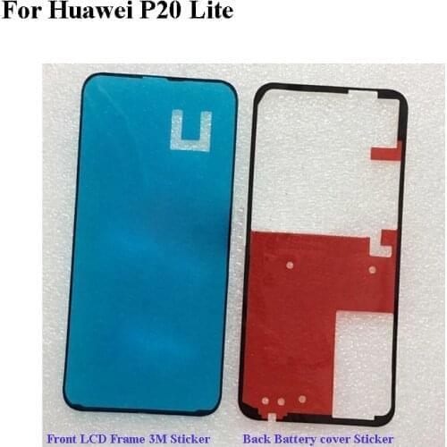 2PCS For Huawei P 20 lite Back Battery cover Sticker LCD Screen Front Frame Bezel 3M Glue p20 lite Double Side Adhesive Tape