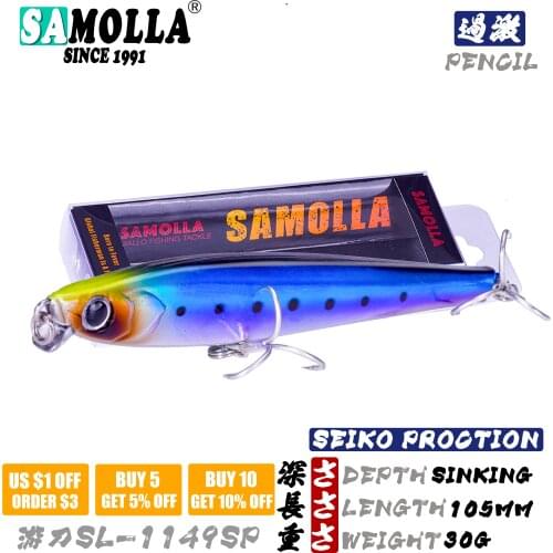 2021 Sinking Pencil Fishing Lure 30g 105mm Accessories Sea Bass Baits Pesca Accesorios Mar Isca Artificial Equipment Leurre Dur