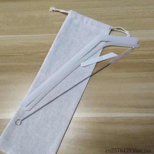 300pcs Large Straight Bent Silicone Drinking Straw Drinks Straw For Milk Tea Durable Long Reusable Juice Straws