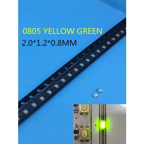 3000PCS Free shipping Ultra Bright 0805 SMD LED Green new lighte 560-575NM 70-200MCD I(mA):20ma