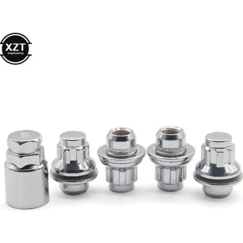 1 Set Car Chrome Anti-theft Wheel Screw Bolt Lock Nut Key Adapter for Mitsubishi Pajero Sport Outlander Lancer Galant ASX fd027