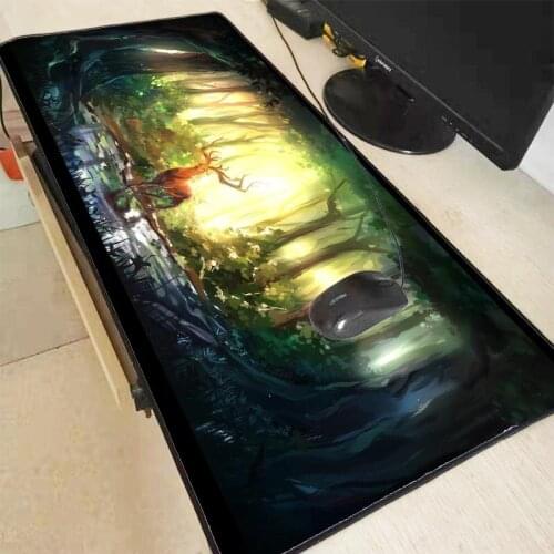 XGZ Deer Forest Fantasy Landscape Large Gaming Mouse Pad PC Laptop Computer Mousepad Desk Keyboard Mat for LOL CSGO DOTA 2 Gamer