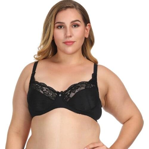 Ladies Secret New Women Full Cup Sexy Lingerie Unlined Lace Bralette Underwire Big Size Bra A B C D E F G 75 80 85 90 95 100 105