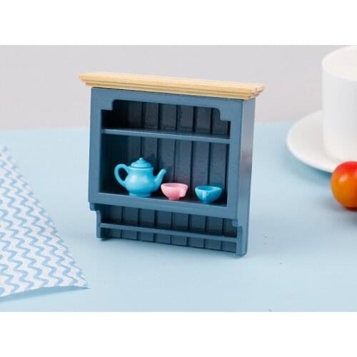 1 Pc Dollhouse Mini Wood Display Cupboard Cabinet Shelf Showcase Decor Storage Model