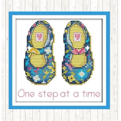 Baby Shoes Patterns Kits Cross Stitch Kits DIY Needlework Crafts Home Decor 14CT 11CT Cotton Thread Embroidery Needlework Sets