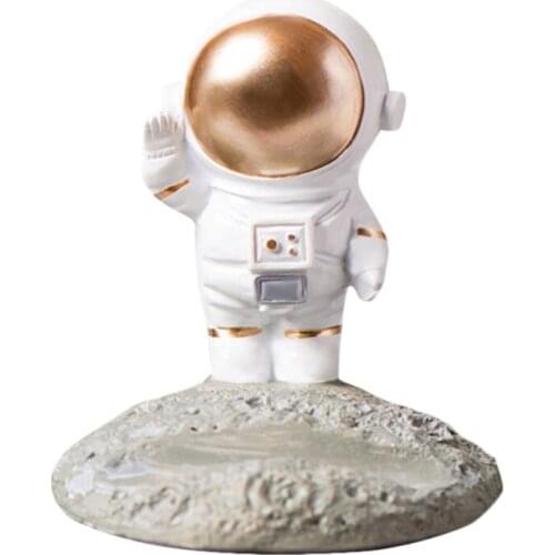 Home Ornament Astronaut Mobile Phone Holder Desktop Ornament Creative Statue Decor for Home Indoor Desktop Decoration Art Crafts