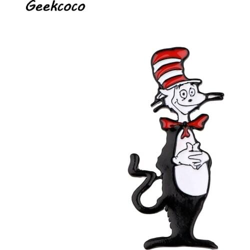 J2572 Funny Cat Metal Pins Enamel Brooches for Women Men Lapel Pin Backpack Badge Denim Pin Brooch