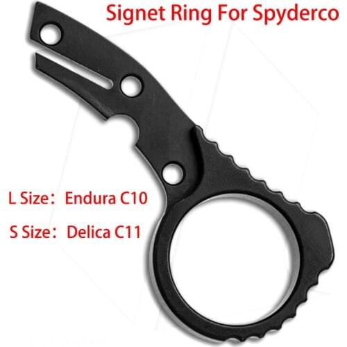 Aluminum Alloy Signet Ring For Spyderco Endura C10 Delica C11 Gasket Replace Queens Ring Knife Making DIY Accessories Parts