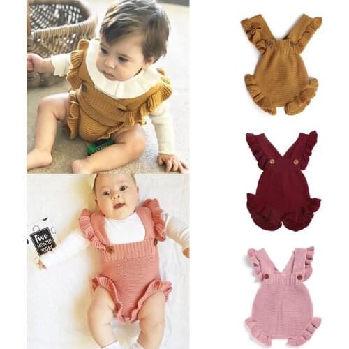 Baby Bodysuits 2021 New Autumn Brand Design Boys Girls Infant Toddler Knit Chiffons Sweater Jumpsuits Newborn Fashion Clothes