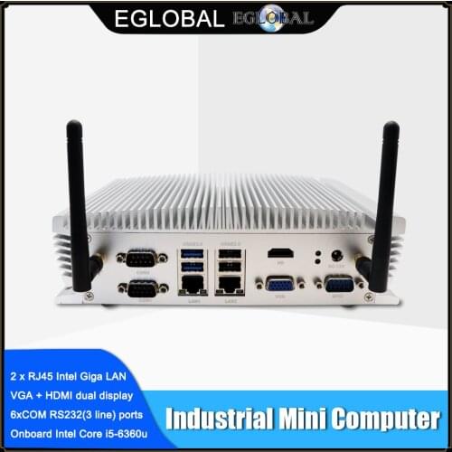 Eglobal Industrial Fanless Computer Intel Core i5 i7 Windows 7/8/10 pfSense as VPN Router VGA HDMI Ordenador Mini PC 4G WiFi BT