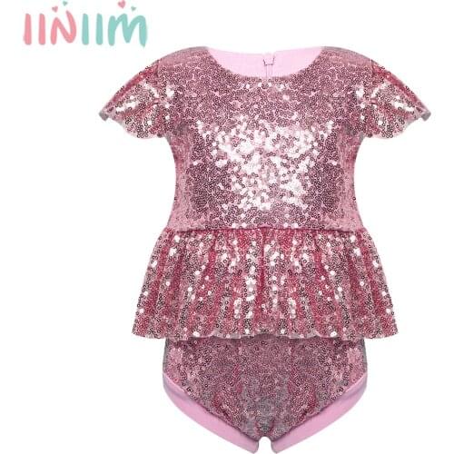 Summer Newborn Baby Girl Photography Props Clothes Sequins Ruffle Infant Toddler Outfit Princess Tops+Shorts Set Kids Costume