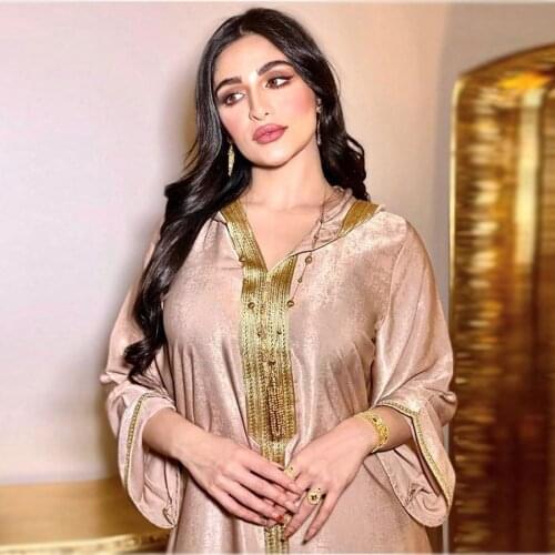 Summer 2021 Dresses for Women in Vogue Arabic Muslim Abaya Plus Size Long Dress Turkish Islamic Jalabiya Costume