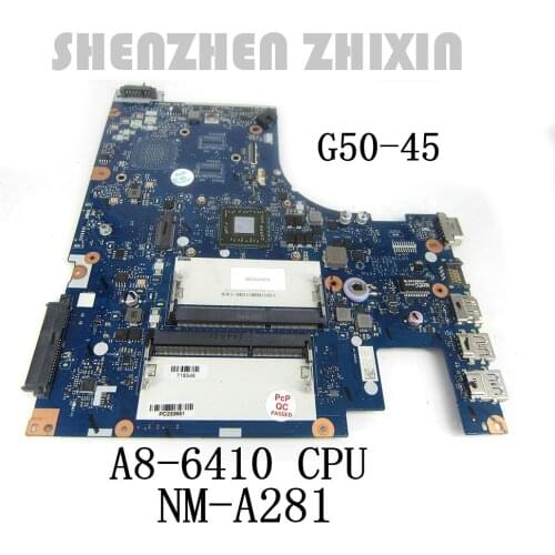 Yourui For Lenovo G50 G50-45 Laptop Motherboard A8-6410 CPU ACLU5 AULU6 NM-A281 REV:1.0 DDR3 MAIN BOARD Full tested