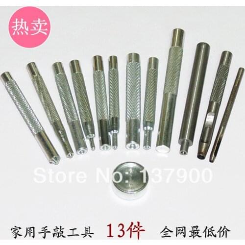 New 13 pcs Snap Fastener Installation Kit Leather Hole Punch Buttons Set Tool Kit Wholesale
