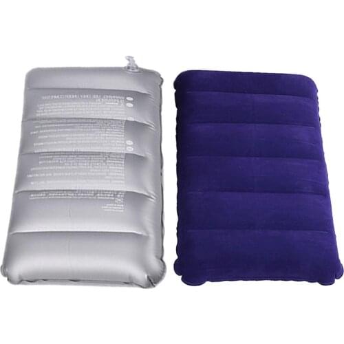 Outdoor Inflatable Pillow PVC Soft Backrest Camping Sleeping Cushion Pillows Travel Neck Office Cushion Head Rest Support Bag