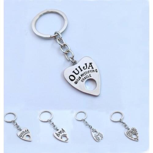 2019 New Women Men Gothic Ouija Shape Board Pendant Chain Keychain Jewelry Halloween Gift
