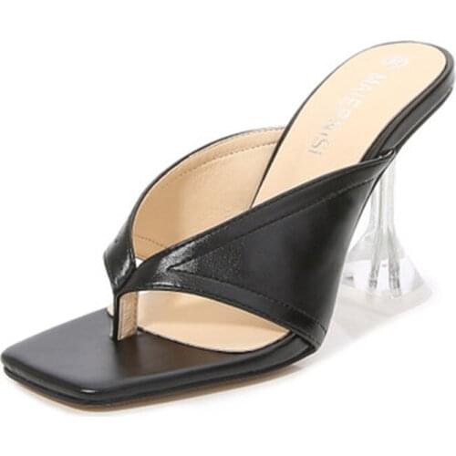 New square-head high-heel fashion peep-toe clip-toe ladies' plus-size sandals, 9cm high-heel model pole dancing shoes
