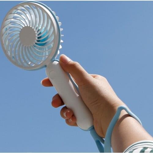 Rechargeable Fan Portable USB Charge 3 Gear Speed Plastic Big Fan Blade Wrist Strap Handheld Travel Cool Electric Mini Fan