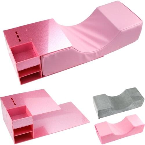 Faux Leather Lash Pillow for Eyelash Extensions with Acrylic Shelf for Grafting Eyelash Tools Eyelash Extension Contour Pillow