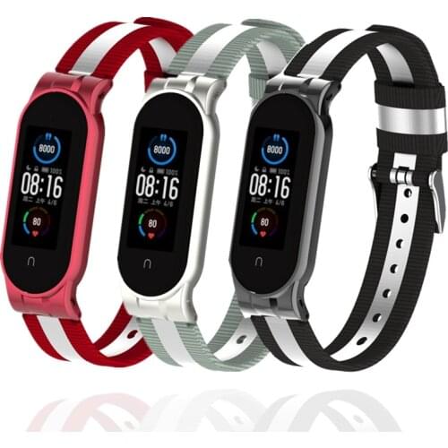 Nylon Strap for Xiaomi Mi Band 5 4 3 Wristband Sport Bracelet for Miband 5 Replacement Breathable Strap for Xiaomi Miband 4 5 3