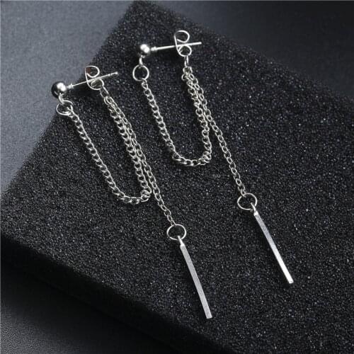 2019 Trendy Tassel Fashion Retro Long Earrings Korean Jewelry Earrings Chain Metal Texture Earrings Wholesale Dangle Earrings