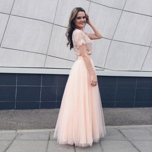 Modest Pink A-line Tulle Skirts Women Custom Made Floor Length Long Bridal Bridesmaid Tulle Skirt Maxi Skirt Plus Size