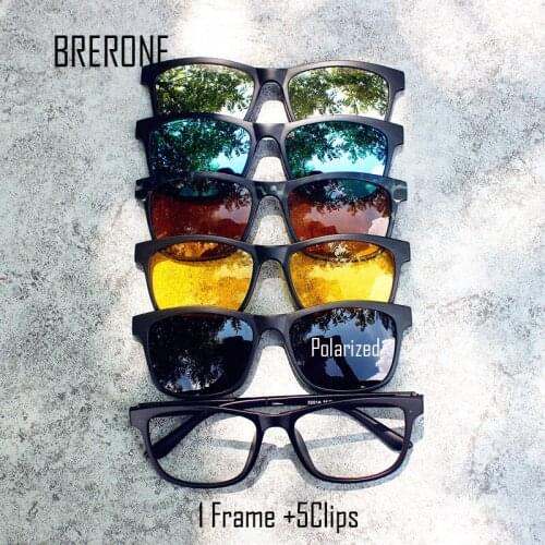 BRERONE Ultra-light Polarized Clip On Sunglasses Men Women Magnetic Eyewear Eyeglass Frames TR90 Optical Glasses Frame 2201