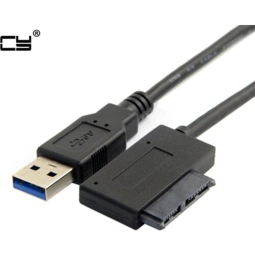USB 3.0 to 7+6 13pin Slimline Sata Adapter Cable for Laptop Cd DVD Rom Optical Drive